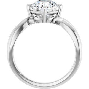 14K X1 White Gold 8.2 mm Round Ring Mounting – image 3