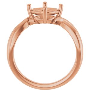 18K Rose Gold 8.2 mm Round Ring Mounting – image 4