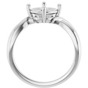 14K X1 White Gold 8.2 mm Round Ring Mounting – image 4
