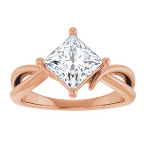 14K Rose Gold 6.5x6.5 mm Square Ring Mounting – image 5
