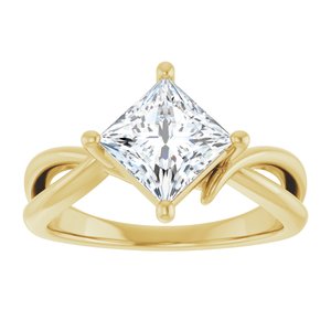 10K Yellow Gold 6.5x6.5 mm Square Ring Mounting – image 5