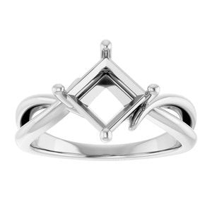 Continuum Sterling Silver 6.5x6.5 mm Square Ring Mounting – image 6