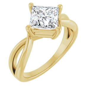 10K Yellow Gold 6.5x6.5 mm Square Ring Mounting