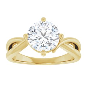 10K Yellow Gold 8.2 mm Round Ring Mounting – image 5