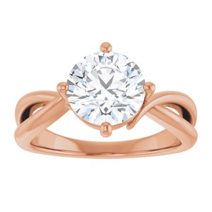 14K Rose Gold 8.2 mm Round Ring Mounting – image 5