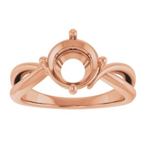 18K Rose Gold 8.2 mm Round Ring Mounting – image 6