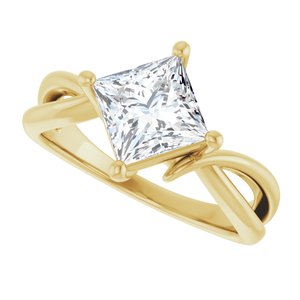 14K Yellow Gold 6.5x6.5 mm Square Ring Mounting – image 8