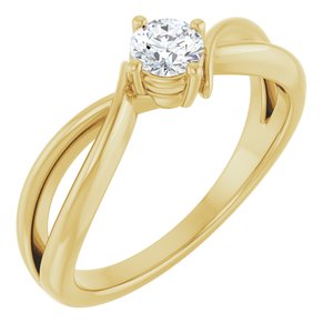 18K Yellow Gold 4.1 mm Round Ring Mounting