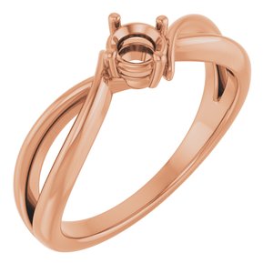 14K Rose Gold 4.1 mm Round Ring Mounting – image 2