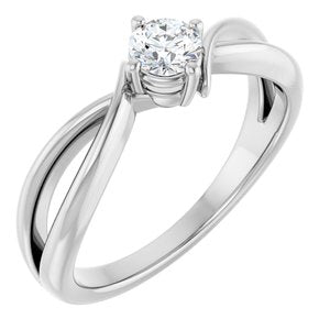 Continuum Sterling Silver 4.1 mm Round Ring Mounting