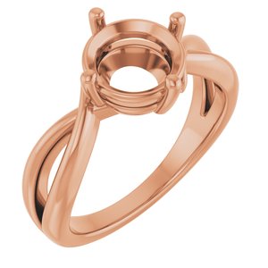 10K Rose Gold 8.2 mm Round Ring Mounting – image 2