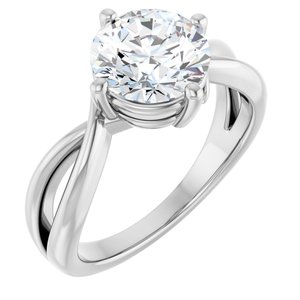 14K X1 White Gold 8.2 mm Round Ring Mounting