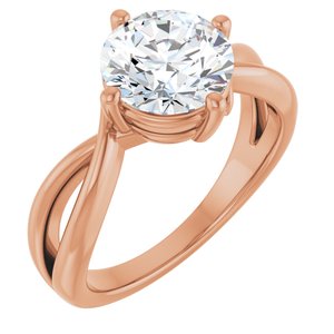 14K Rose Gold 8.2 mm Round Ring Mounting