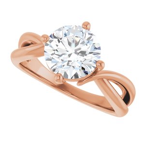 18K Rose Gold 8.2 mm Round Ring Mounting – image 8