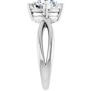 14K X1 White Gold 8.2 mm Round Ring Mounting – image 7