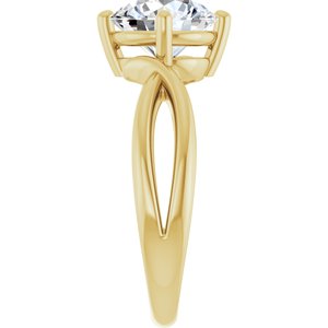 10K Yellow Gold 8.2 mm Round Ring Mounting – image 7