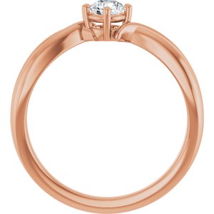 14K Rose Gold 4.1 mm Round Ring Mounting – image 3