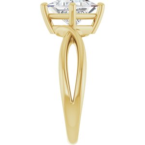 14K Yellow Gold 6.5x6.5 mm Square Ring Mounting – image 7