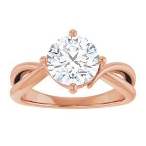 14K Rose Gold 8 mm Round Ring Mounting – image 5