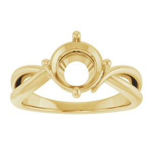 10K Yellow Gold 8 mm Round Ring Mounting – image 6