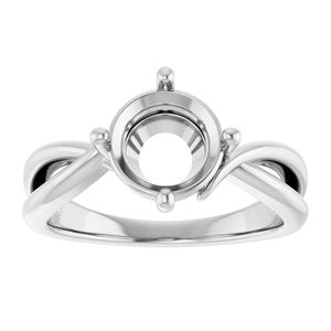 14K White Gold 8 mm Round Ring Mounting – image 6