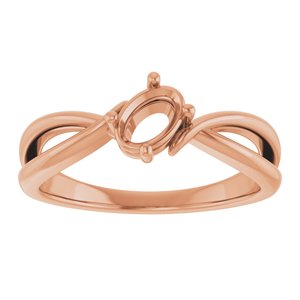 10K Rose Gold 6x4 mm Oval Ring Mounting – image 6