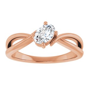 14K Rose Gold 6x4 mm Oval Ring Mounting – image 5
