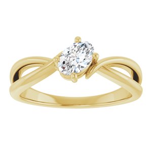 14K Yellow Gold 6x4 mm Oval Ring Mounting – image 5