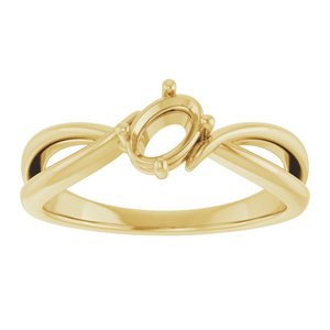 14K Yellow Gold 6x4 mm Oval Ring Mounting – image 6