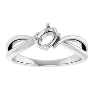 Sterling Silver 6x4 mm Oval Ring Mounting – image 6