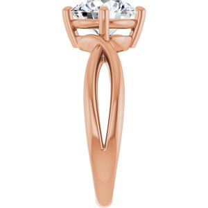 18K Rose Gold 8 mm Round Ring Mounting – image 7