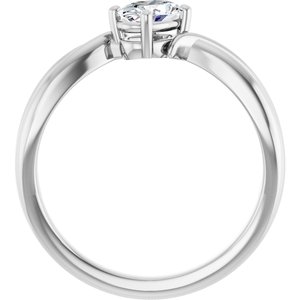 18K White Gold 6x4 mm Oval Ring Mounting – image 3