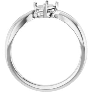 14K White Gold 6x4 mm Oval Ring Mounting – image 4