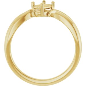 14K Yellow Gold 6x4 mm Oval Ring Mounting – image 4