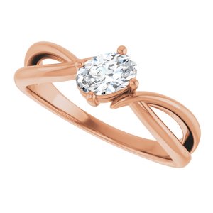 14K Rose Gold 6x4 mm Oval Ring Mounting – image 8