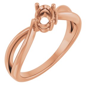 10K Rose Gold 6x4 mm Oval Ring Mounting – image 2