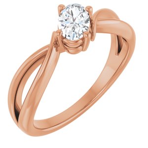 14K Rose Gold 6x4 mm Oval Ring Mounting
