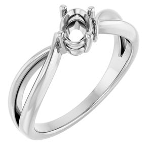 Platinum 6x4 mm Oval Ring Mounting – image 2