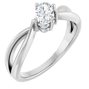 Platinum 6x4 mm Oval Ring Mounting
