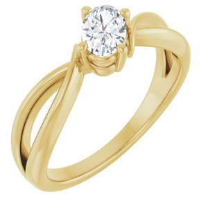 14K Yellow Gold 6x4 mm Oval Ring Mounting