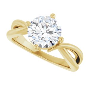 18K Yellow Gold 8 mm Round Ring Mounting – image 8