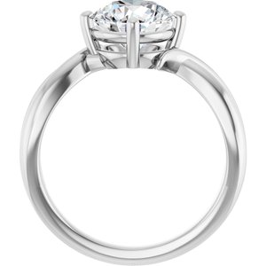 18K White Gold 8 mm Round Ring Mounting – image 3