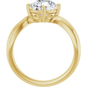 10K Yellow Gold 8 mm Round Ring Mounting – image 3