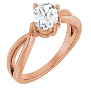 14K Rose Gold 7.5x5.5 mm Oval Ring Mounting