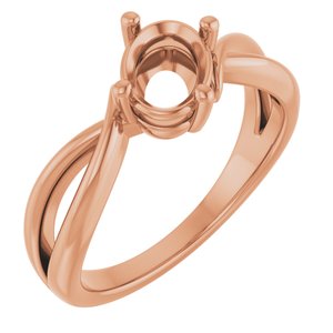 14K Rose Gold 7.5x5.5 mm Oval Ring Mounting – image 2