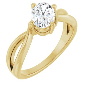 10K Yellow Gold 7.5x5.5 mm Oval Ring Mounting
