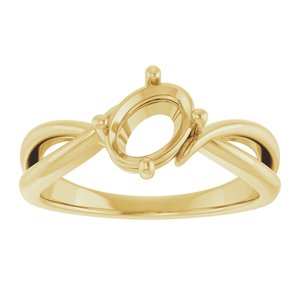 18K Yellow Gold 7.5x5.5 mm Oval Ring Mounting – image 6