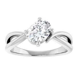 14K X1 White Gold 7.5x5.5 mm Oval Ring Mounting – image 5
