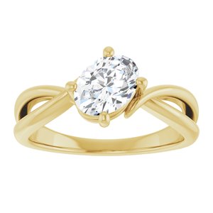 14K Yellow Gold 7.5x5.5 mm Oval Ring Mounting – image 5
