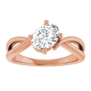 14K Rose Gold 7.5x5.5 mm Oval Ring Mounting – image 5